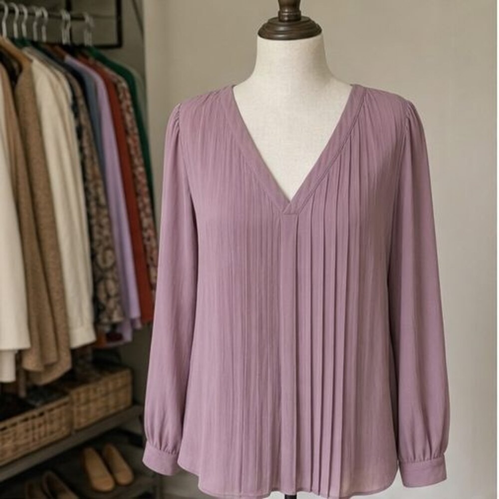 Mauve Pleated Blouse